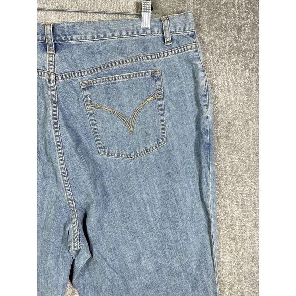 Venezia Rigid‎ Easy Fit Jeans Womens Size 24 Tall Blue Denim Distressed Pockets - Picture 10 of 16